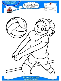 Çocuklar İçin Voleybol Boyama Sayfaları 
